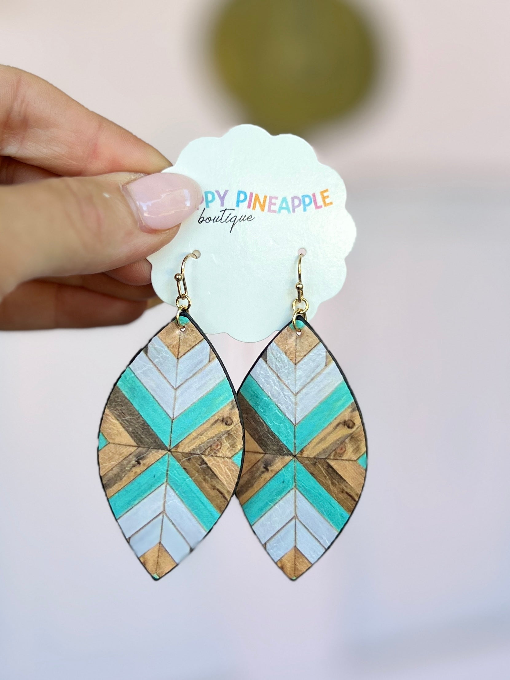 Arrow Pattern Leather Earrings