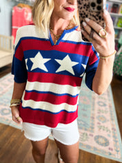 Sweet Freedom Color-block Striped Sweater