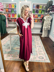 It's Up To You Midi Dress - Wine