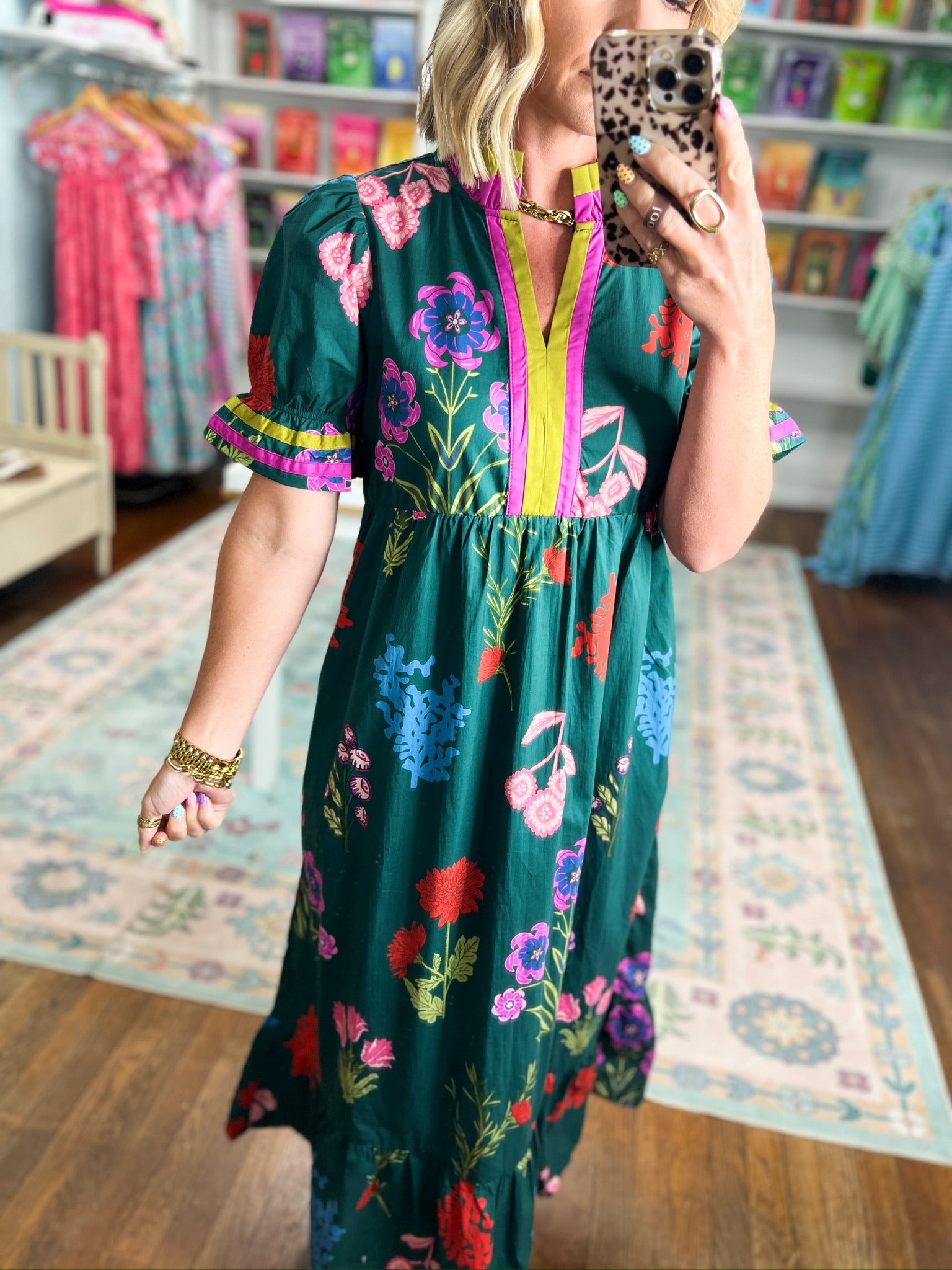 Front Porch Petals Floral Midi Dress