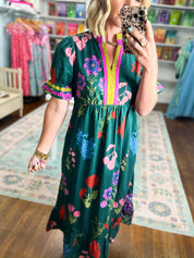 Front Porch Petals Floral Midi Dress
