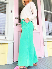 Feeling Spontaneous Wide Leg Pants - Evergreen