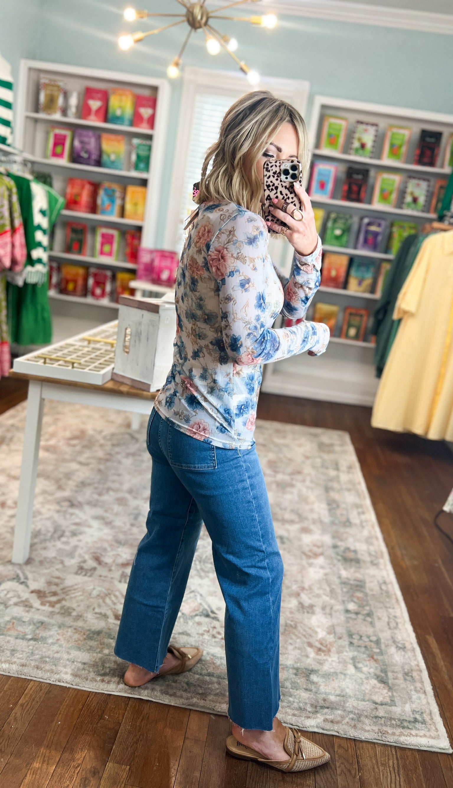 Spring Dress It Up Mesh Tops - English Garden Blue