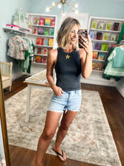 Breathe Deeper Ribbed Seamless Tank - Black