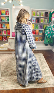 Little Moments Gingham Midi Dress - Navy
