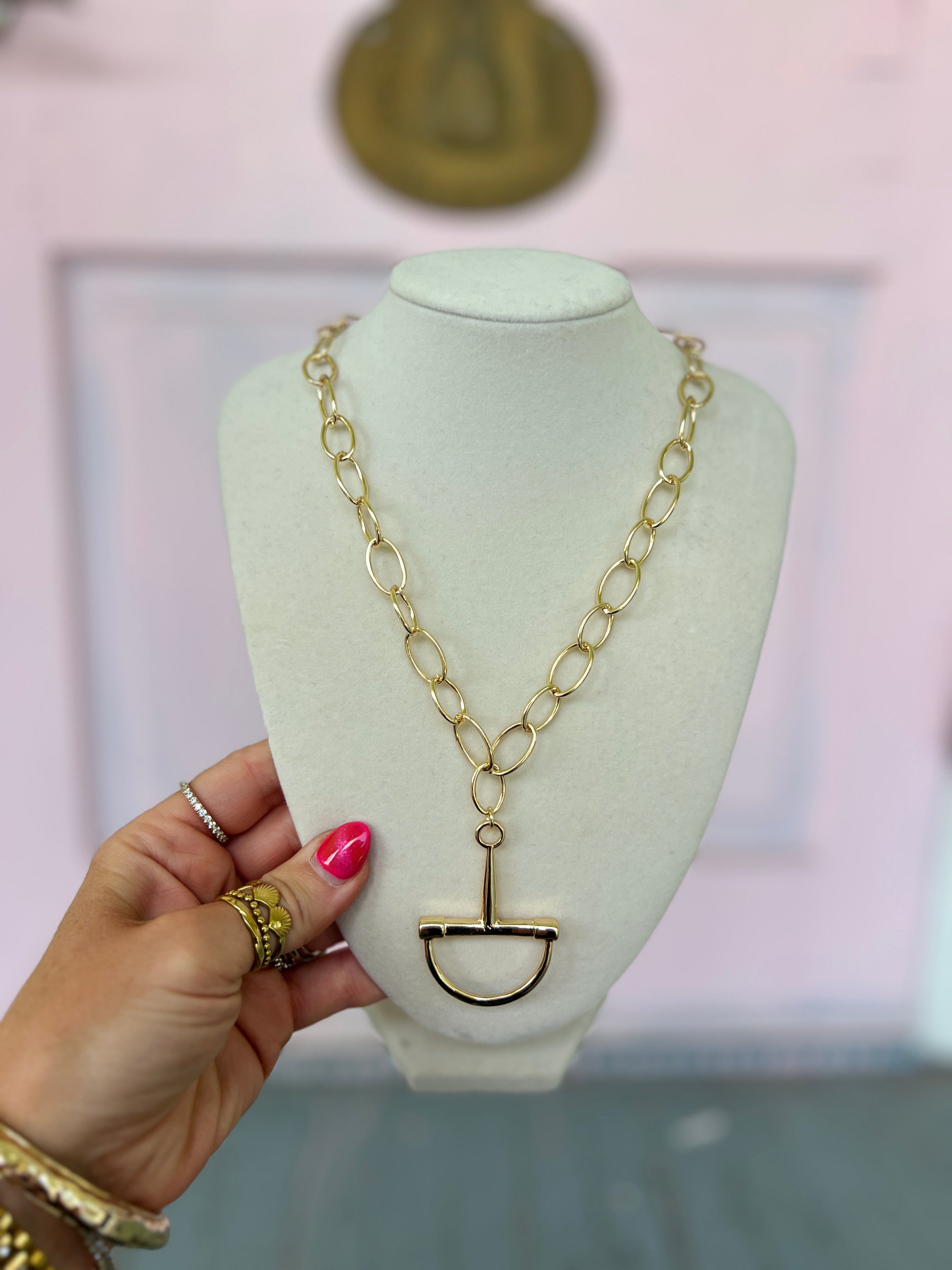 Horsebit Link Necklace - Gold