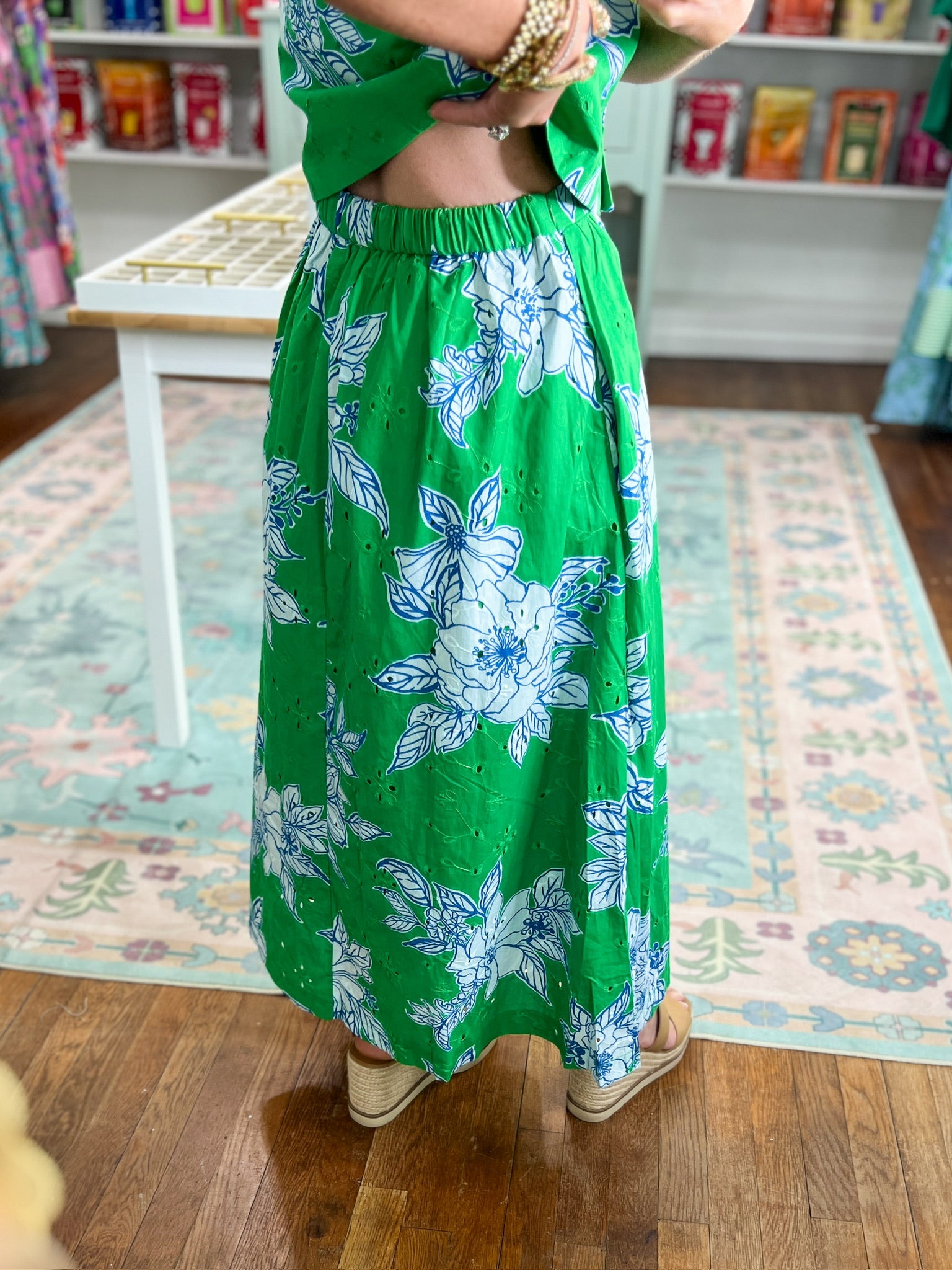 Flower Market MIDI SKIRT - Green