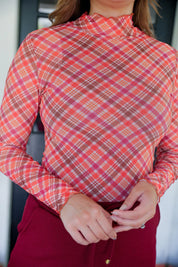 Keigan Mesh Top- Thankful Plaid