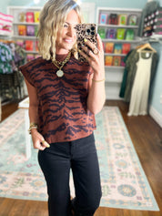 Wildly Confident Knit Sweater Vest - Brown