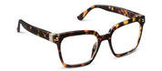 Peepers tortoise square eyeglasses with wide black and amber frame pattern