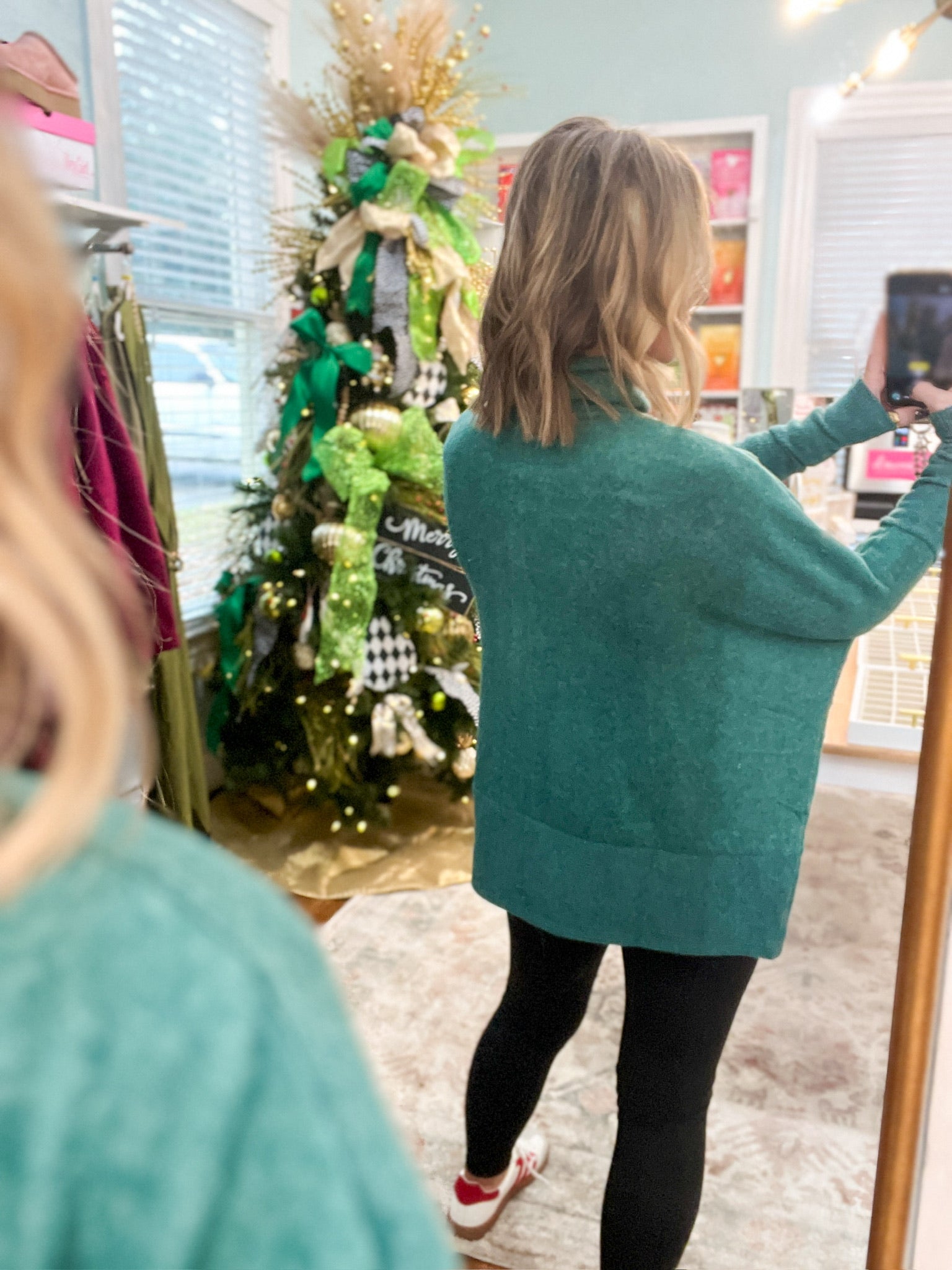 Full of Warmth Turtle Neck Sweater - Dk. Green