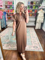 All Set Short Sleeve Midi Dress