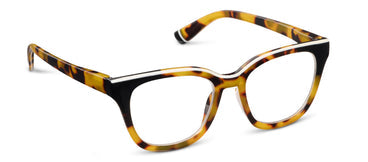 Tortoise and black eyeglasses with clear lenses and full-rim rectangular frames