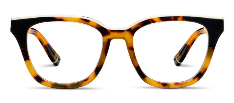 black eyeglasses frames with clear lenses and bridge nose gap