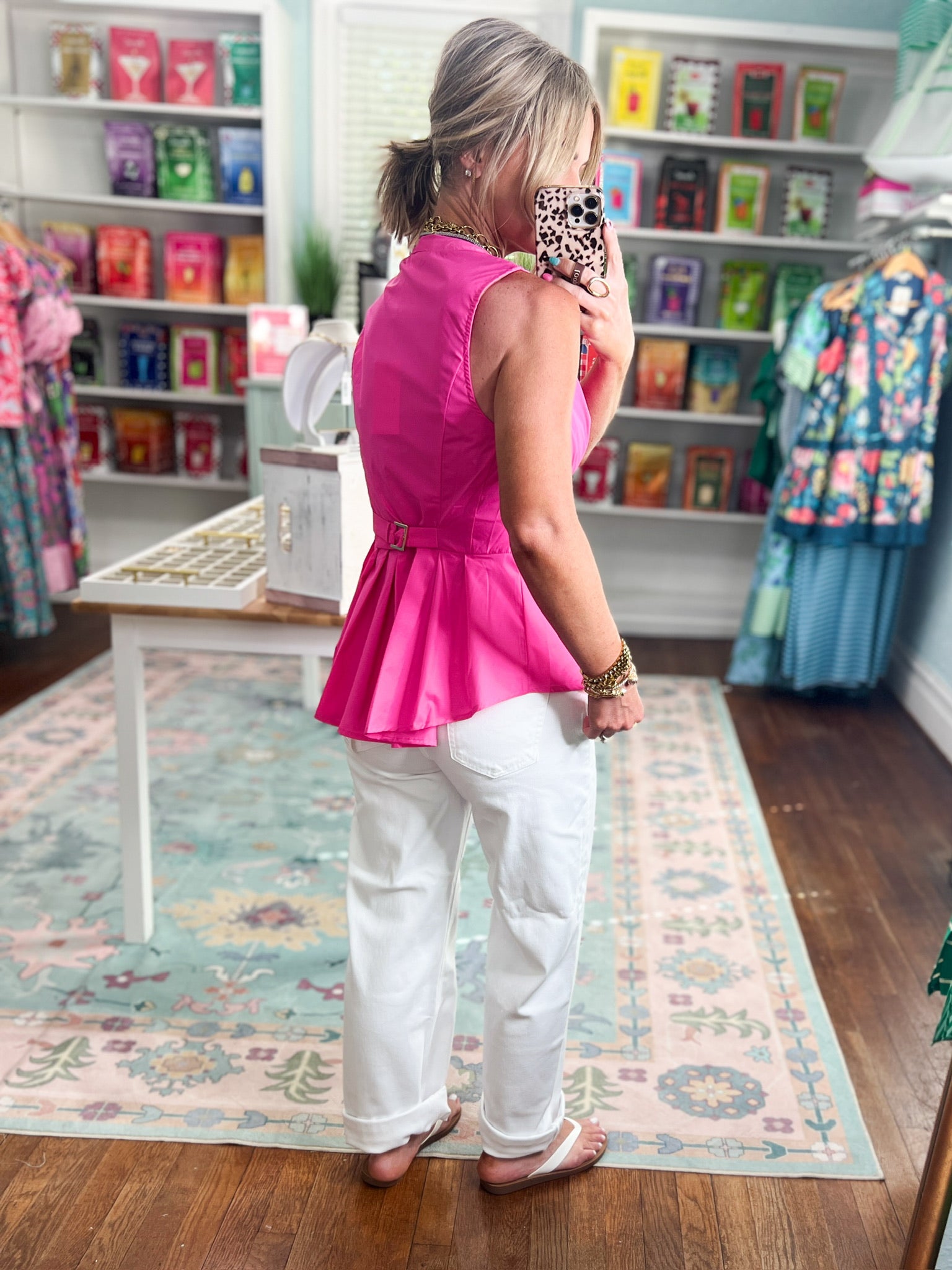 Sights Set Peplum Top - Hot Pink