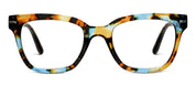 Large-square progressive glasses with tortoise frame, dark rims, and clear lenses