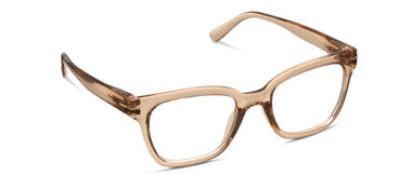 Peepers tan translucent full-rim eyeglasses with squared rectangular frames