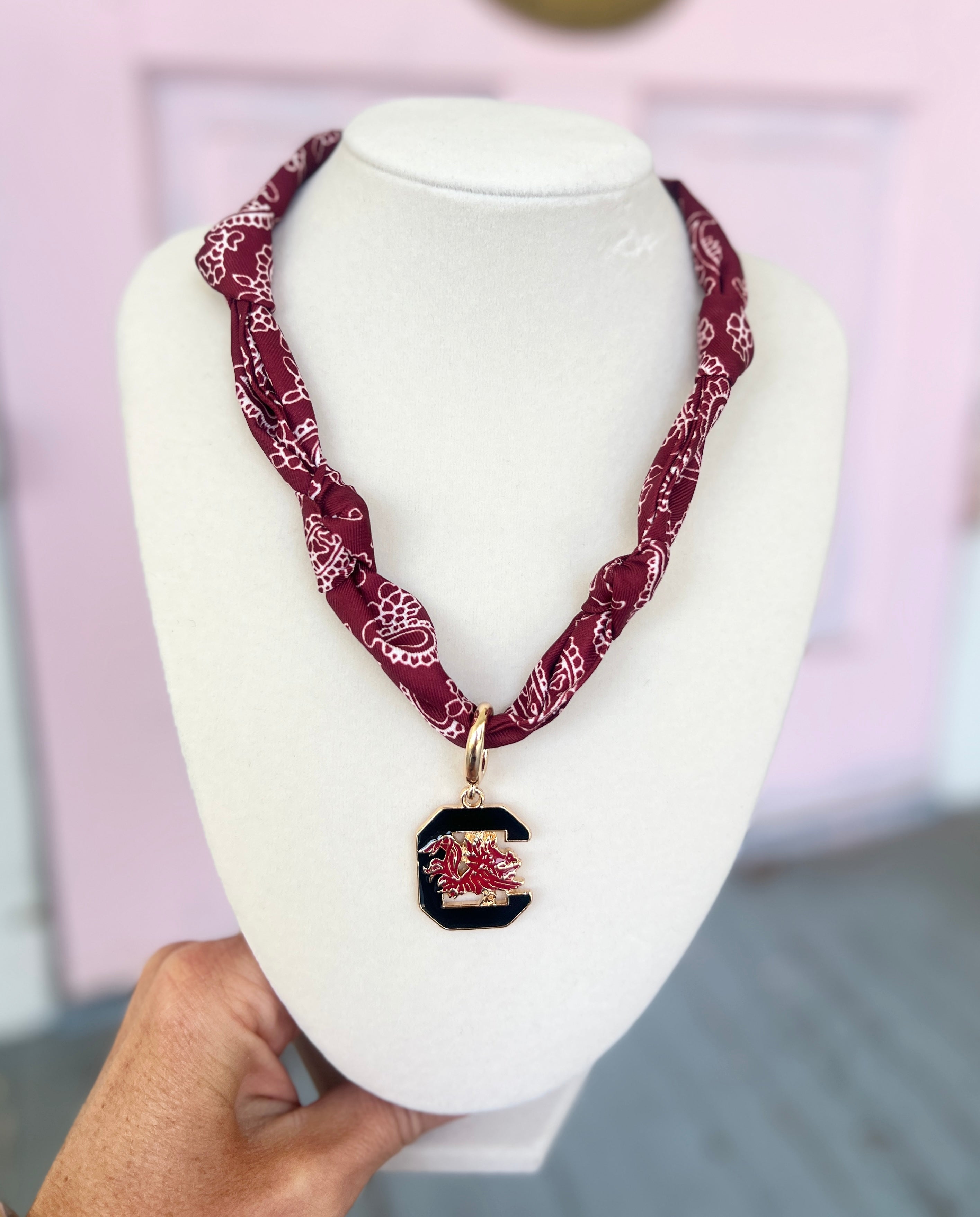 South Carolina Gamecocks Logo Bandana Scarf Necklace