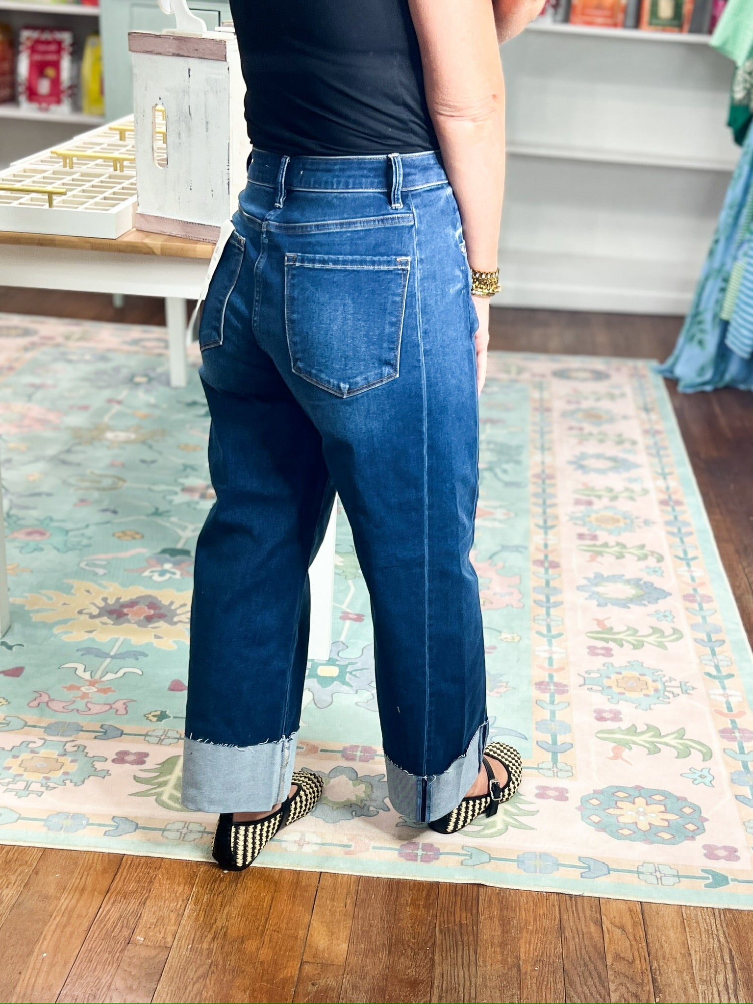 Risen | Slouchy Crop Barrel Cuffed Jeans