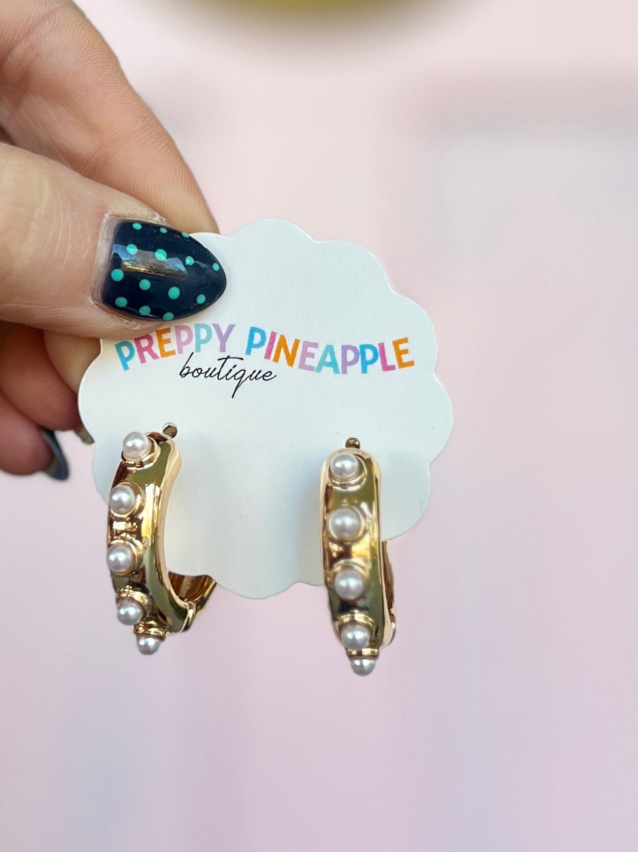 Dotted Huggies Metal Hoops