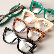 Leopard Colored Frame Reading Glasses - Green