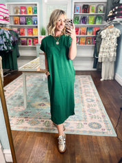 A Clear Mind Midi Dress - Dk. Green