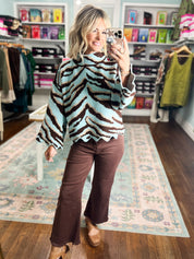 A Pattern of Distinction Animal Print Top - Lt. Blue