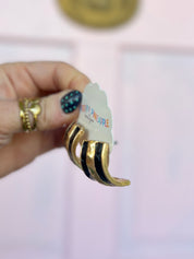 Embossed Leather and Textured Hoops - Black