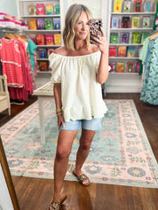 Share Your Happiness Textured Top - Ivory