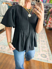 Midnight Pleated Blouse