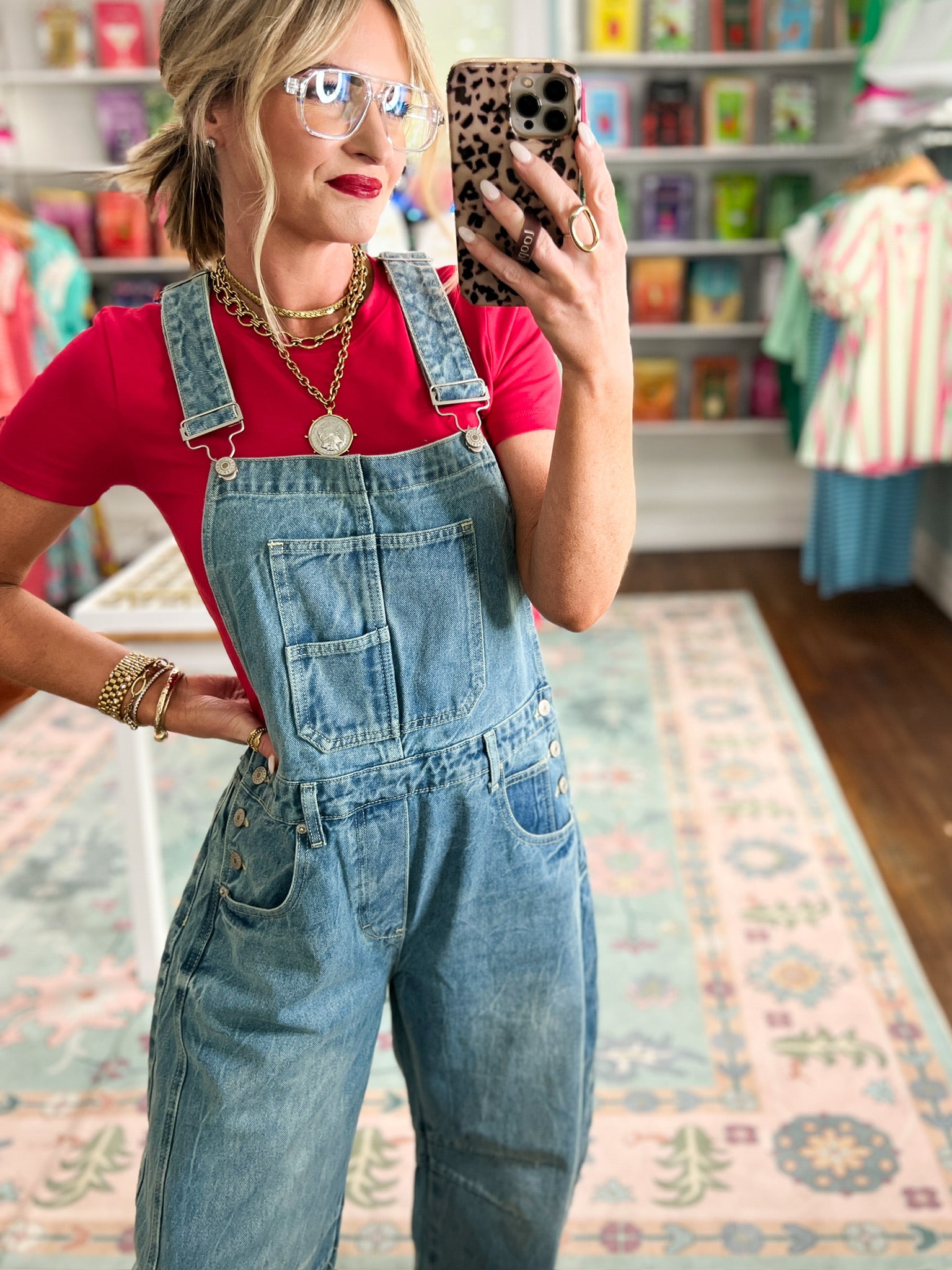 Just Ask Mineral Washed Barrel Leg Overalls