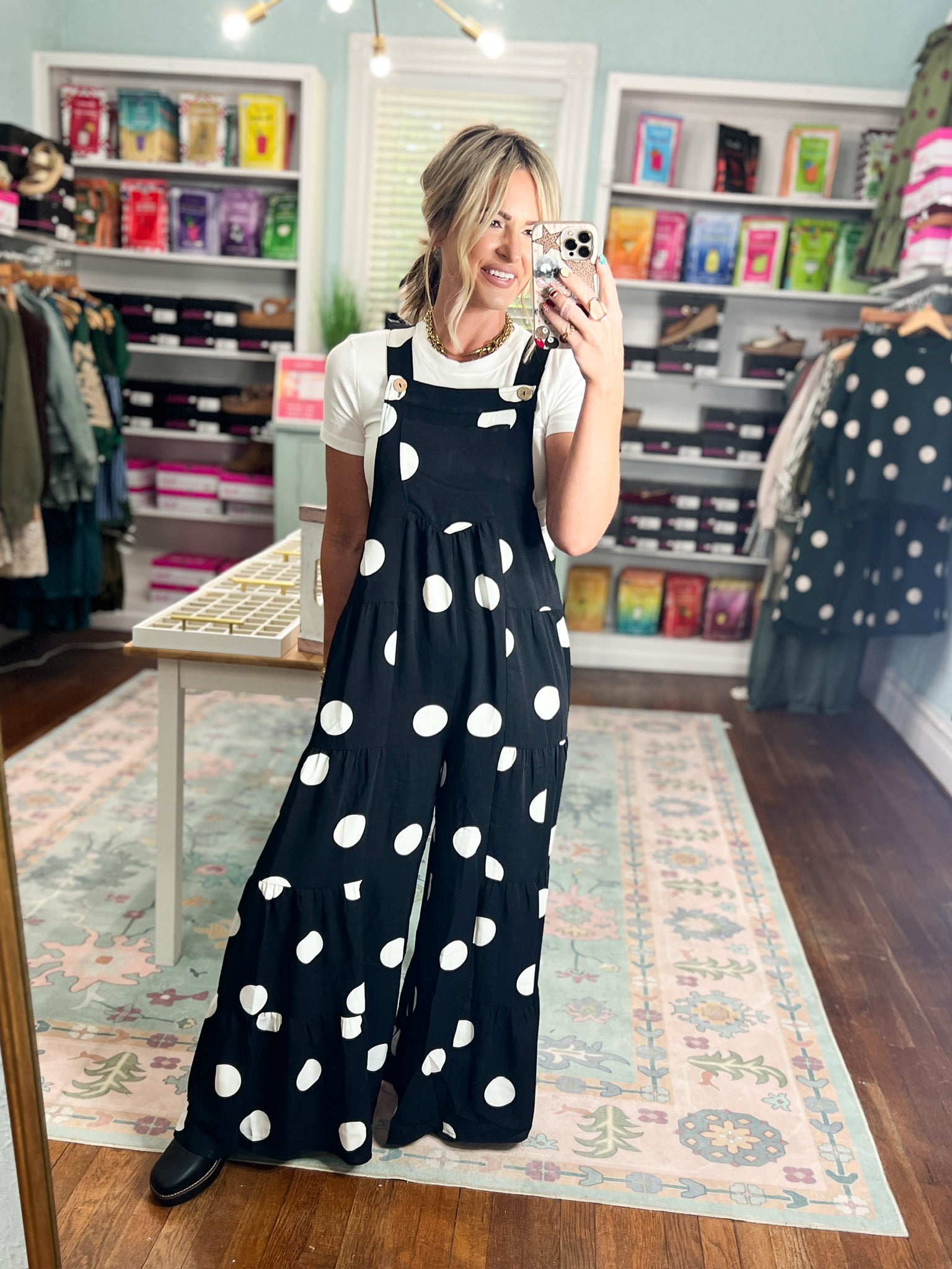 Effortlessly Spotted Tiered Jumpsuit
