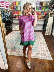 For Once In My Life Stripe Mini Dress - Orchid