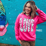 Hot Pink LOVE Hearts Sweatshirt