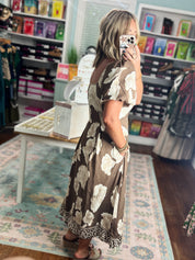 She's Got Grace Floral Dress - Brown