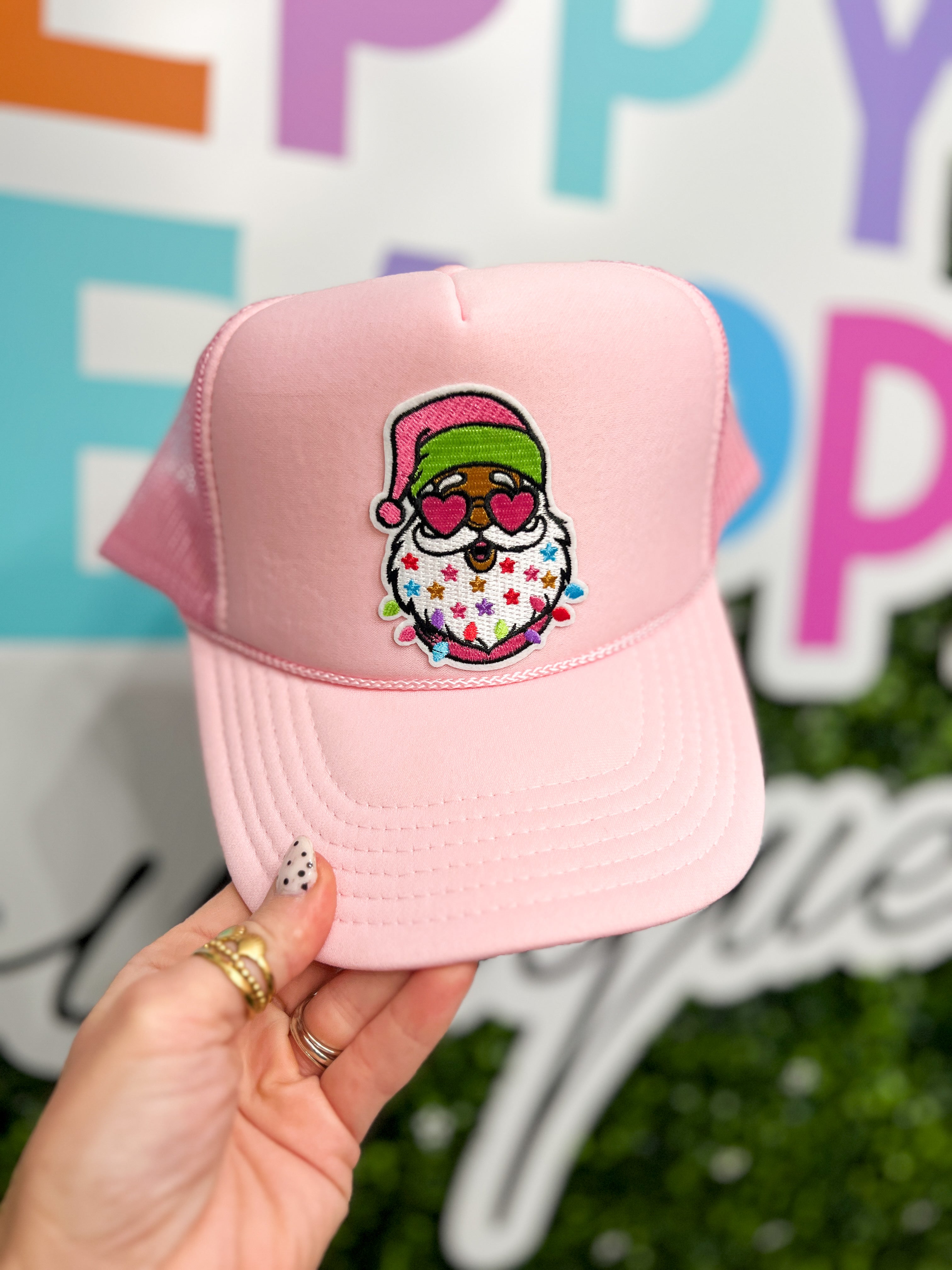 Santa Trucker Hat - Soft Pink