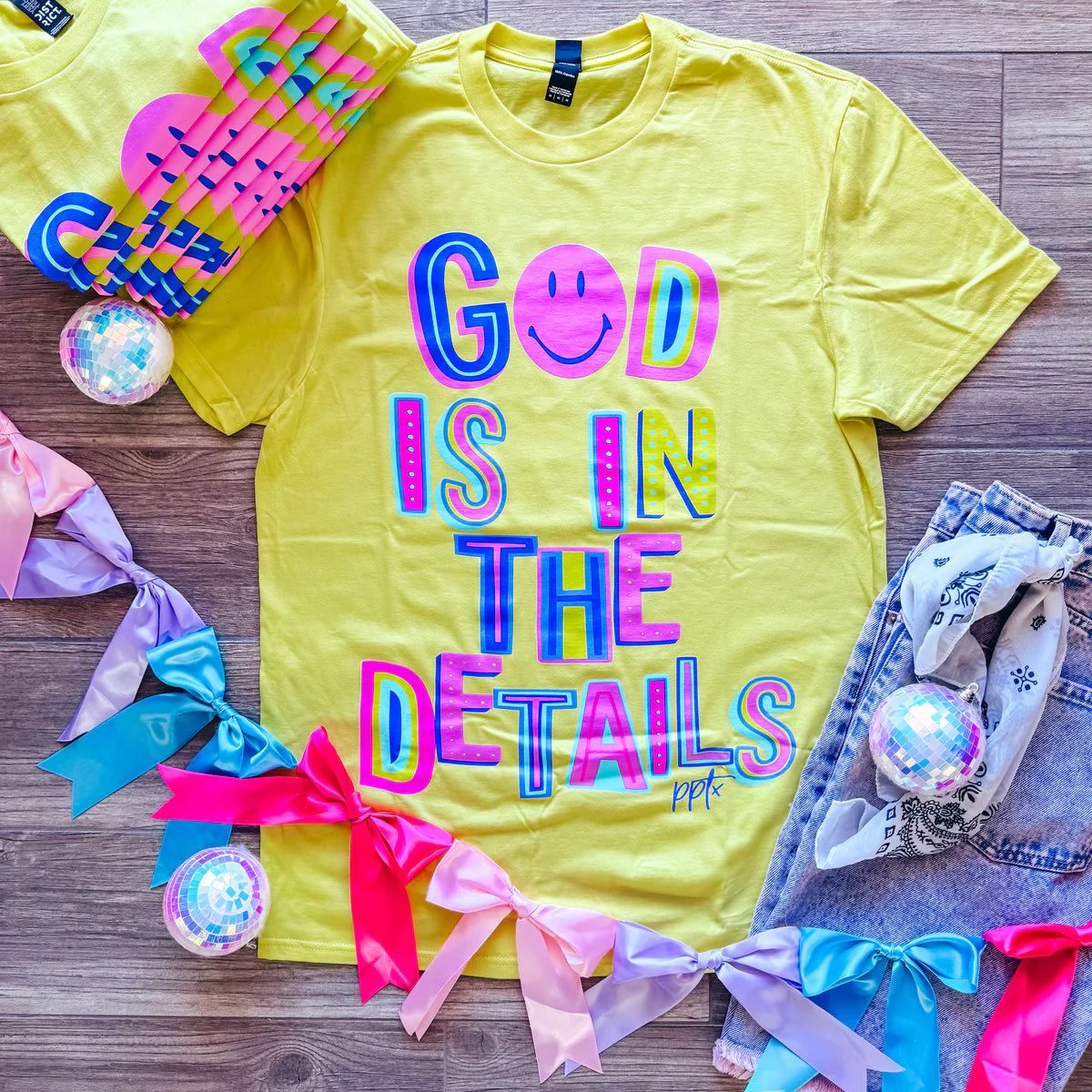 God is in the Details Tee  - Yellow