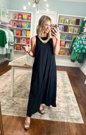 Not Just Anyone Midi Dress - Black