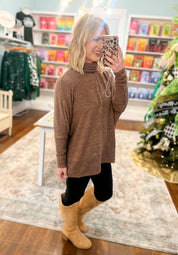 Full of Warmth Turtle Neck Sweater - Brown