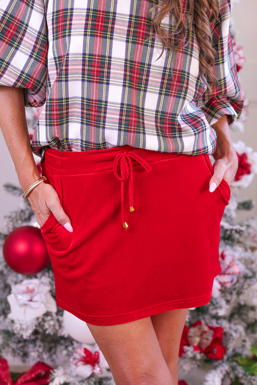 Velvet Hour Skort - Red