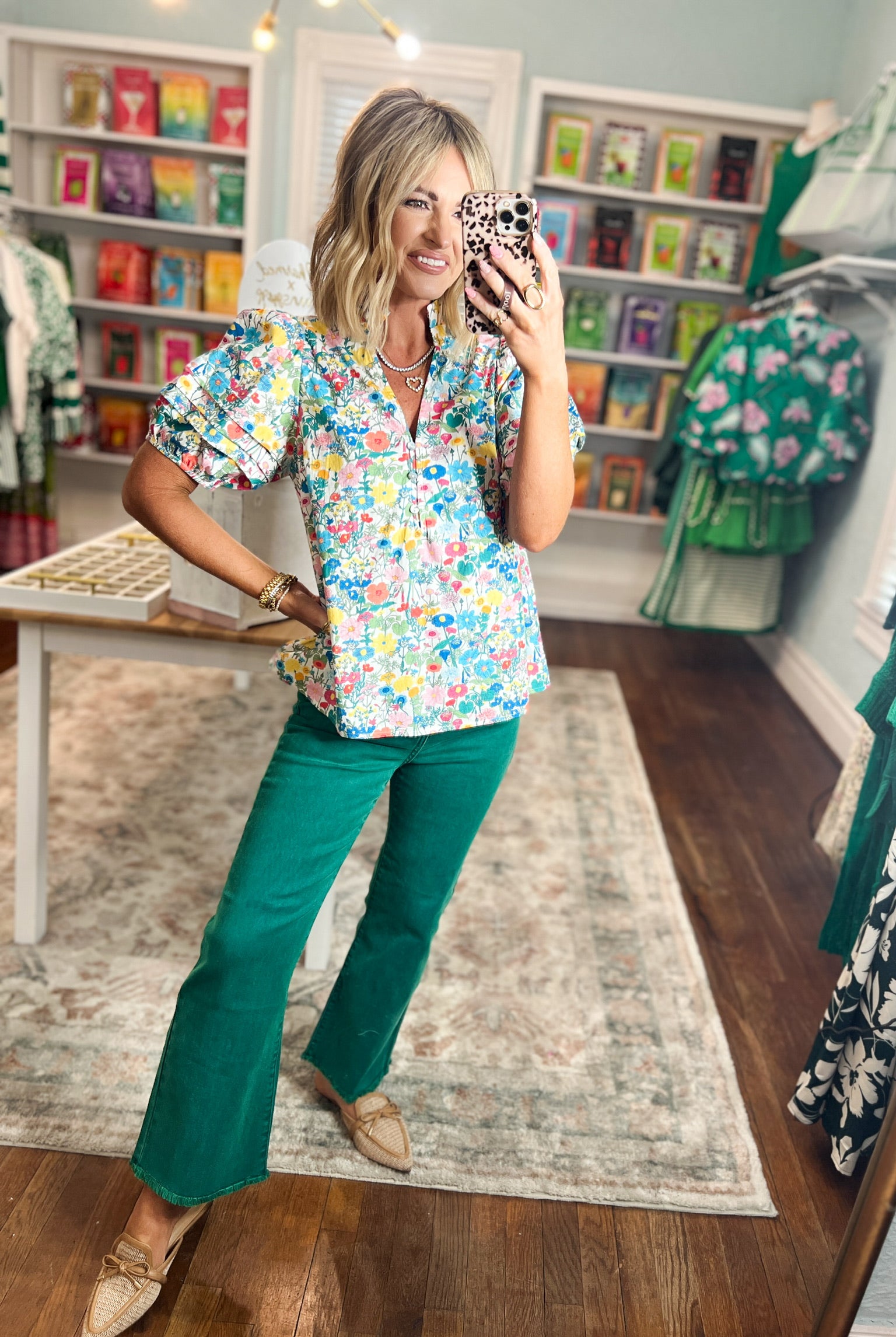 Blossoms and Blooms Floral Print Top