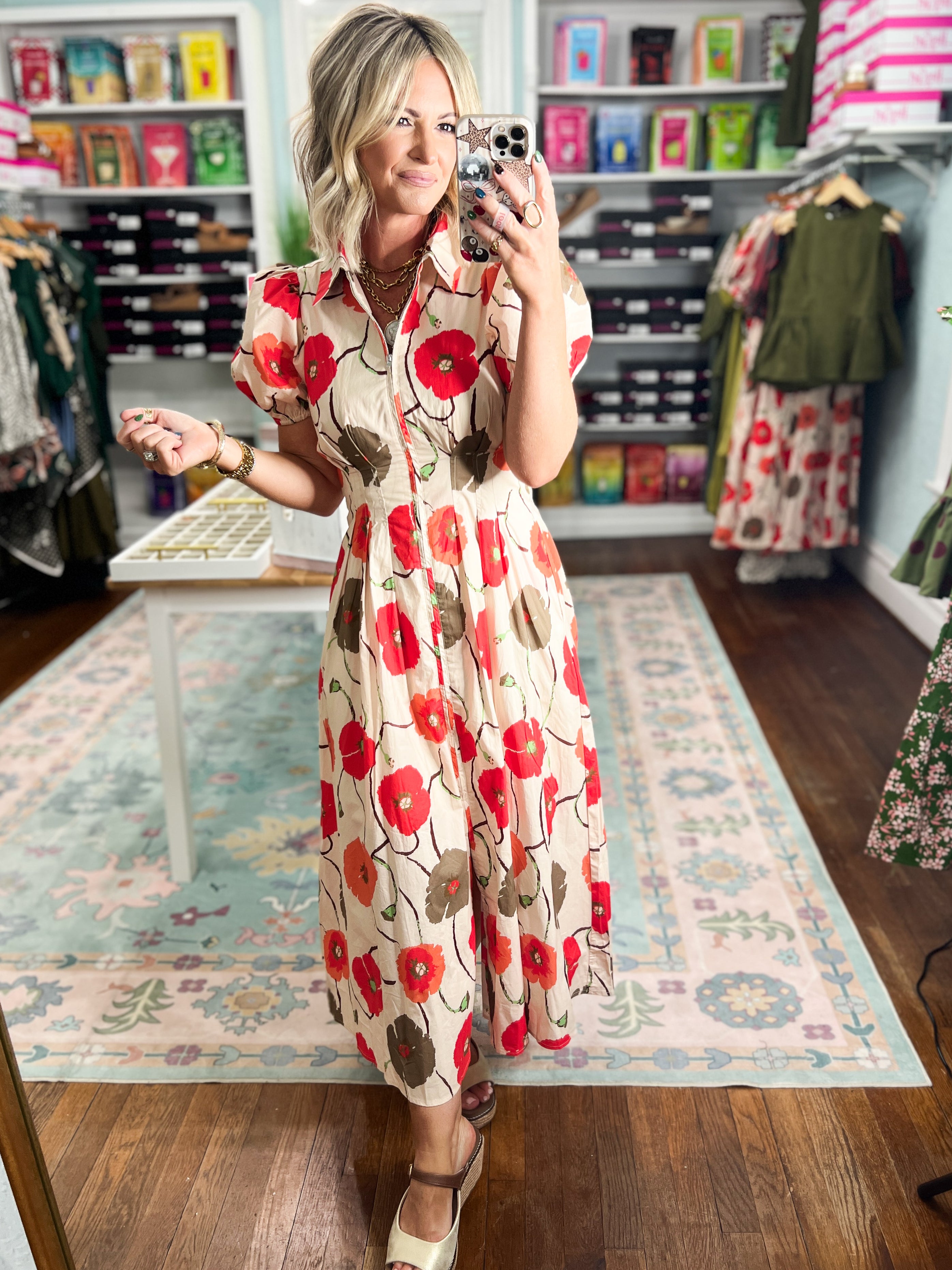 Poppy Garden Midi Dress
