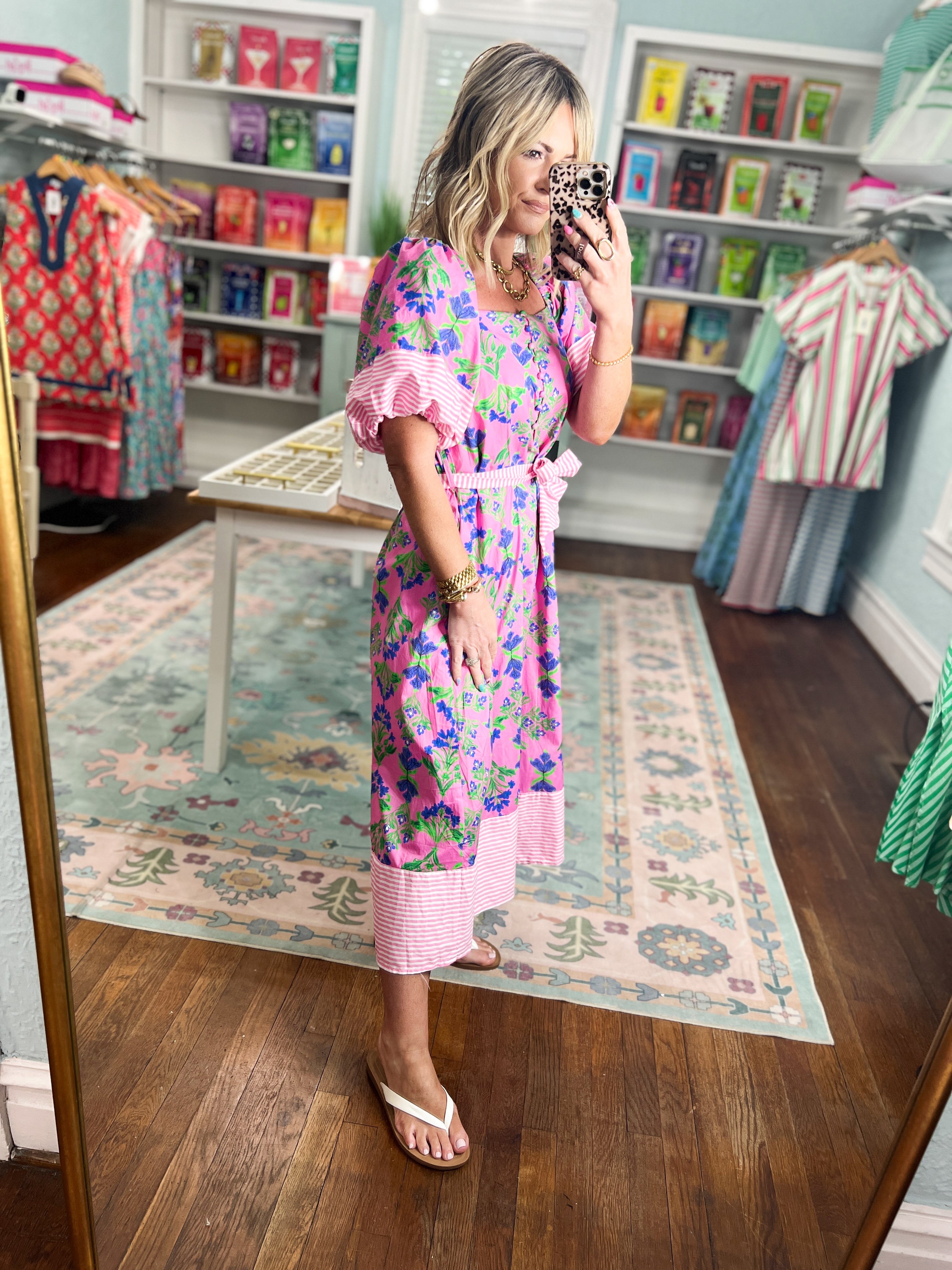 Something Special Botanical Print Midi Dress - Pink