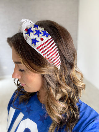 USA Flag Theme Headband