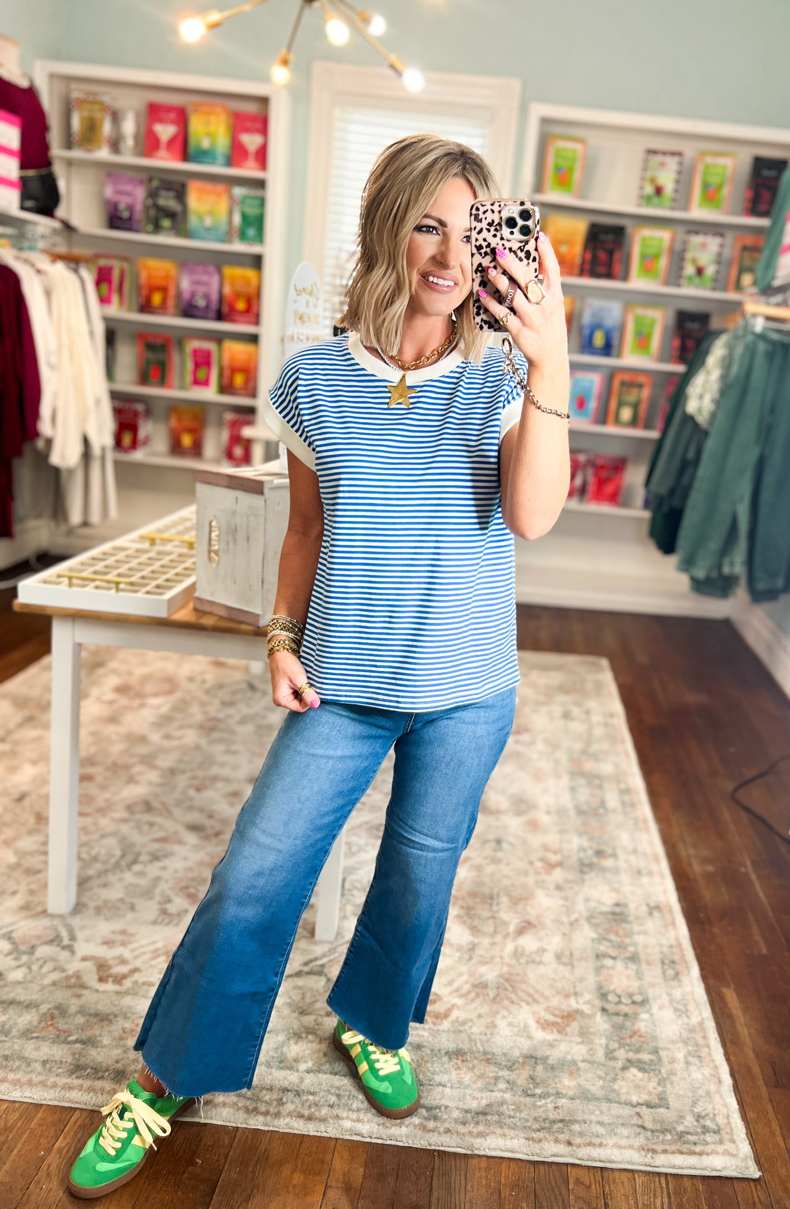 All You Need Stripe Top - Ocean Blue