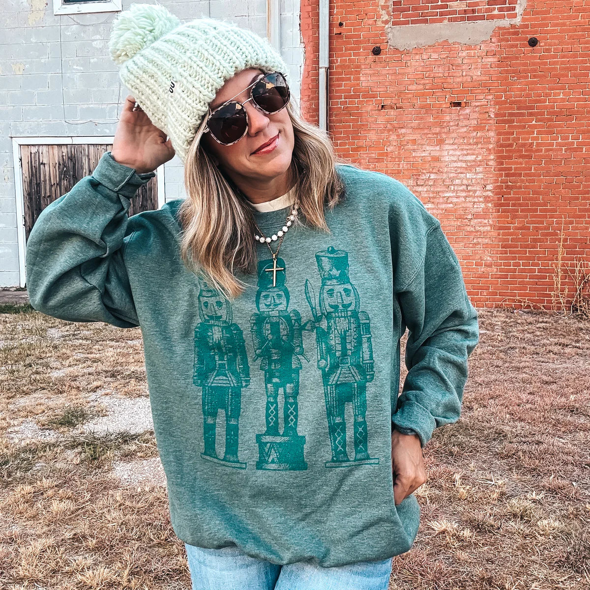 Monochrome Nutcracker Sweatshirt - Forest Green