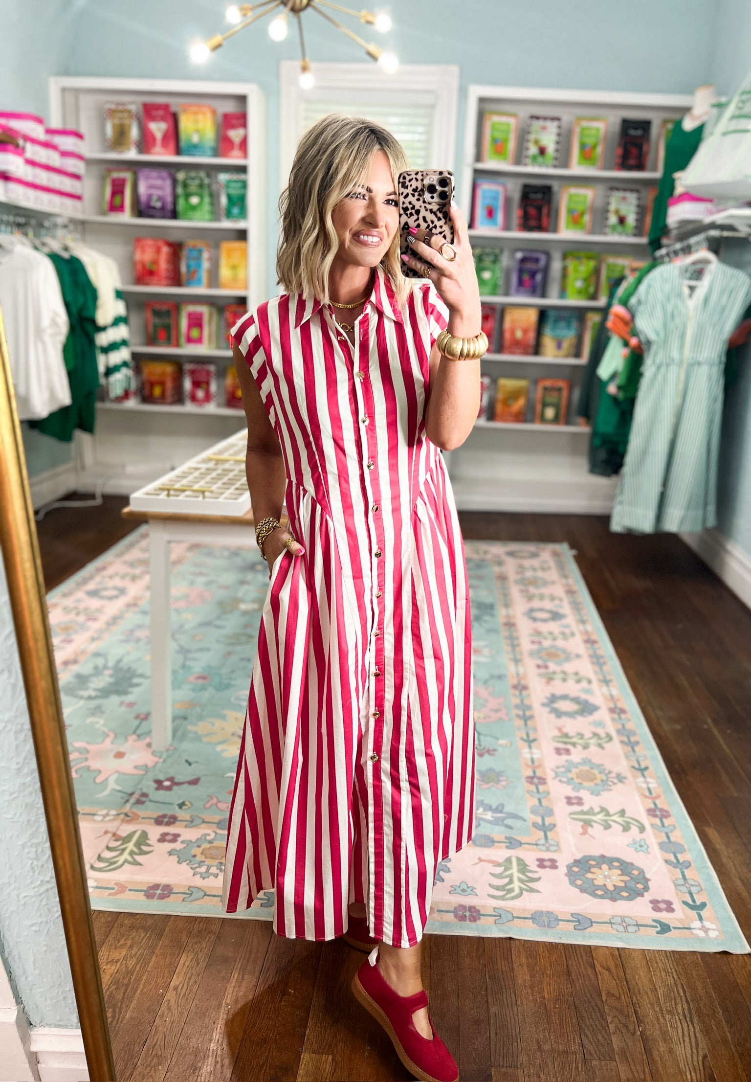 Weekend Wandered Striped Midi Dress