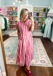 Weekend Wandered Striped Midi Dress