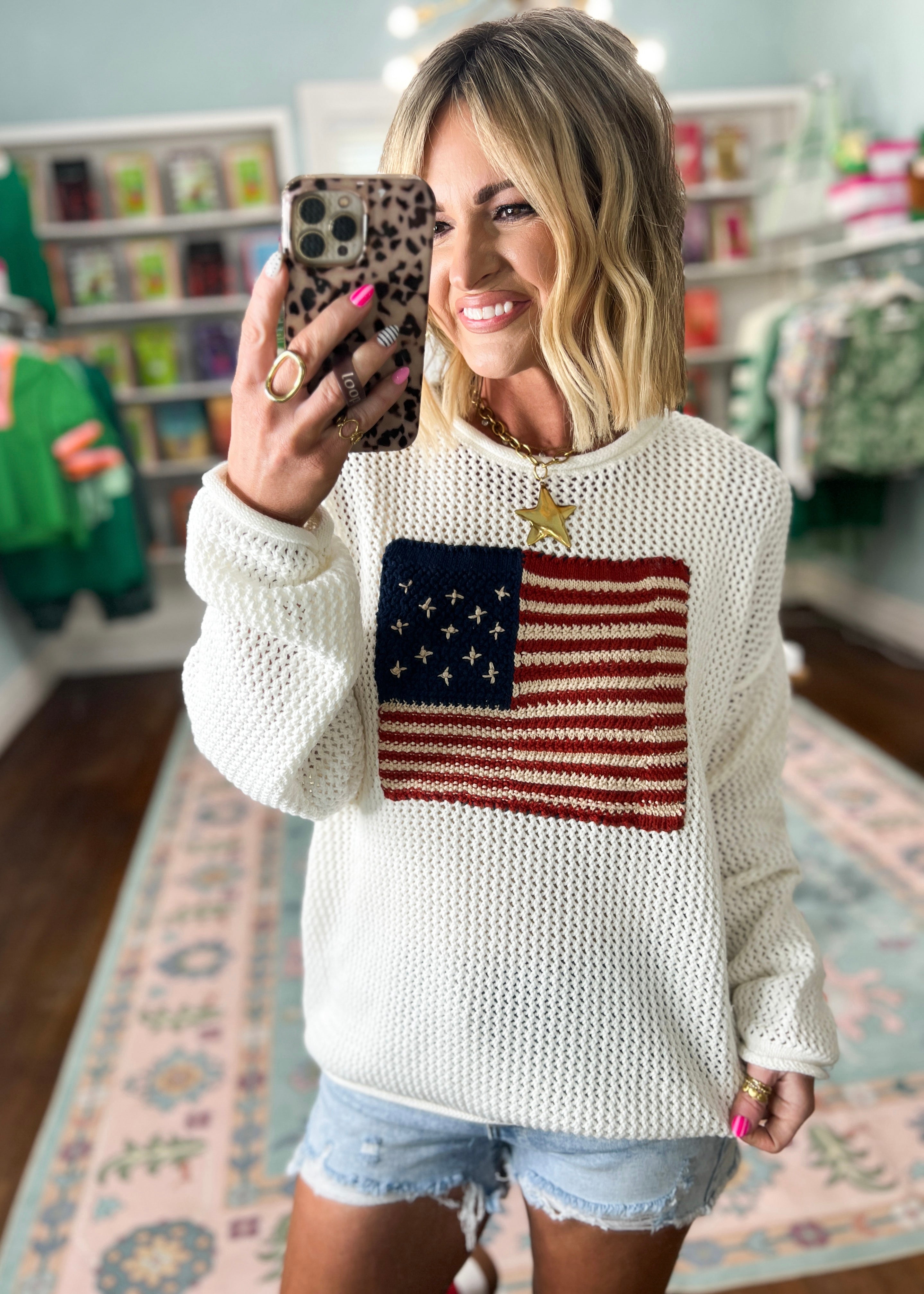 Stars, Stripes, and Styles Sweater Top