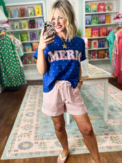 Simply Striped Twill Shorts - Red